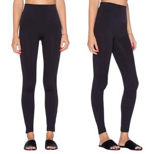 SPANX High Waist Leggings Seamless Ankle Zip Ribbed Waist Shaping